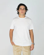 Elevate your everyday basics with the Fiftieth Men's White Crew Neck T-Shirt. Made from 100% merchandised cotton with a regular fit — simple, clean, and built to last.