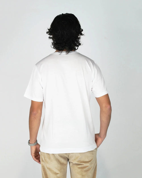 Elevate your everyday basics with the Fiftieth Men's White Crew Neck T-Shirt. Made from 100% merchandised cotton with a regular fit — simple, clean, and built to last.