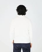 Fiftieth Men's Cotton Long Sleeve Polo in Latte White