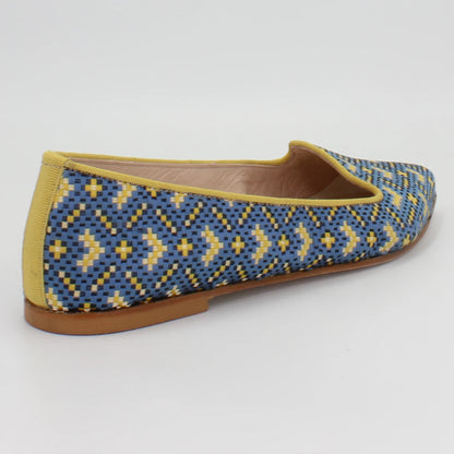 Shop Handmade Italian Leather pump in pixel yellow and blue (P221) or browse our range of hand-made Italian shoes in leather or suede in-store at Aliverti Cape Town, or shop online. We deliver in South Africa & offer multiple payment plans as well as accept multiple safe & secure payment methods.