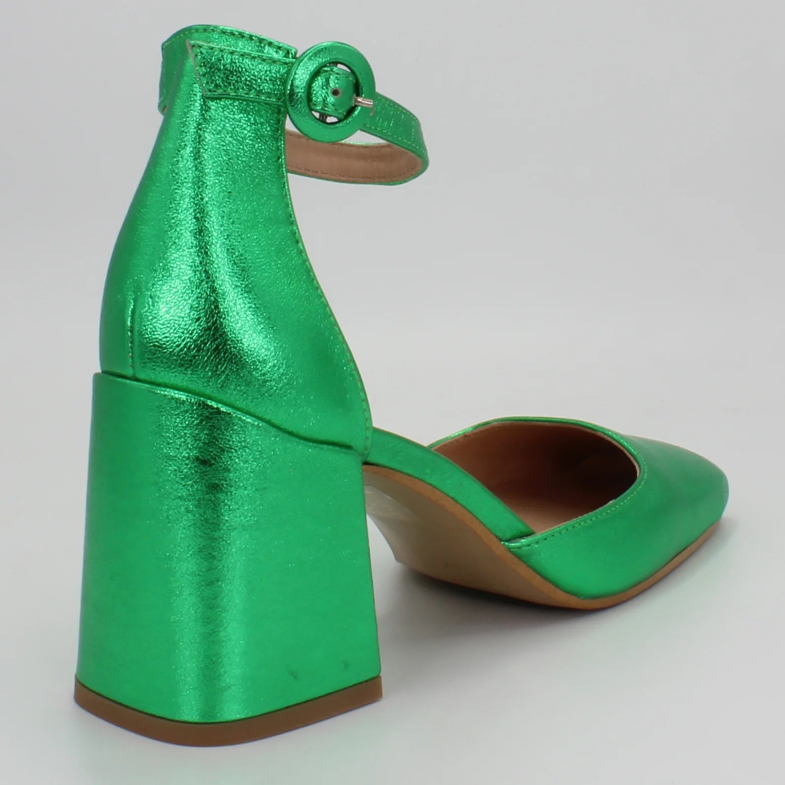 Green block heel sales shoes