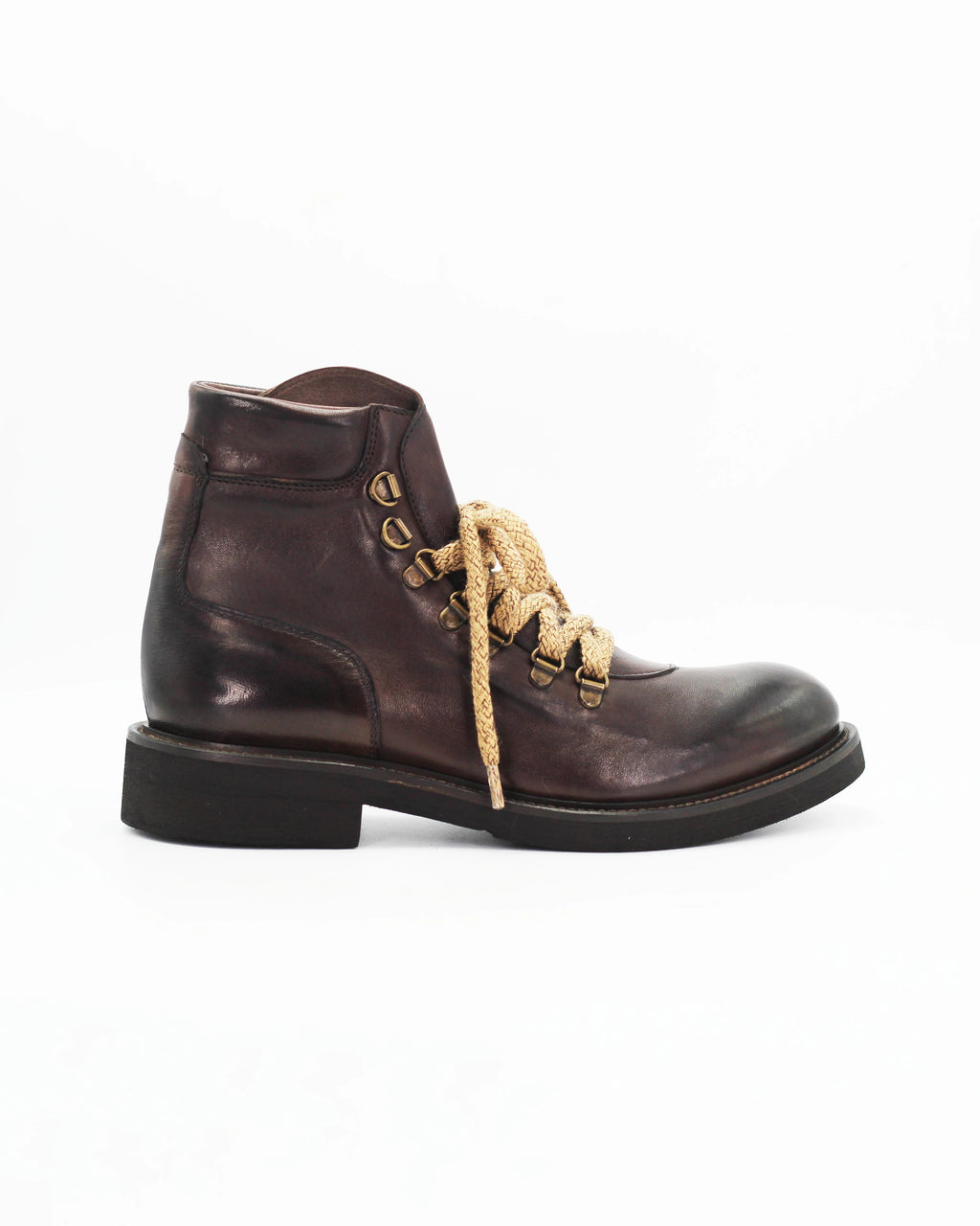Women's Mountain Lace-up Boot in Leather Bronzato Dark Brown