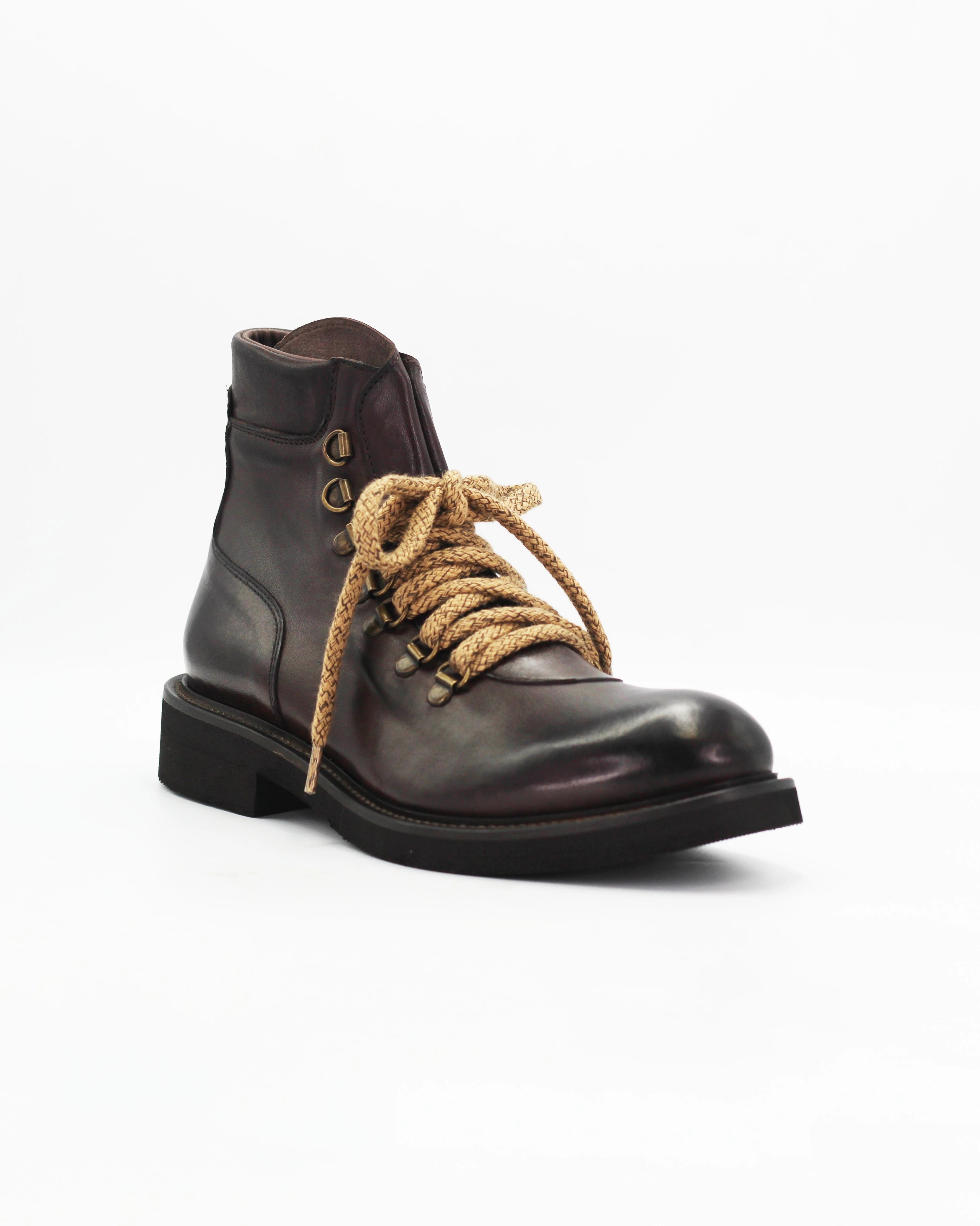 Women's Mountain Lace-up Boot in Leather Bronzato Dark Brown