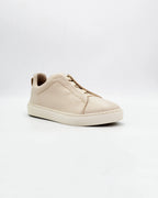 Women's Laceless Sneaker in Leather Beige