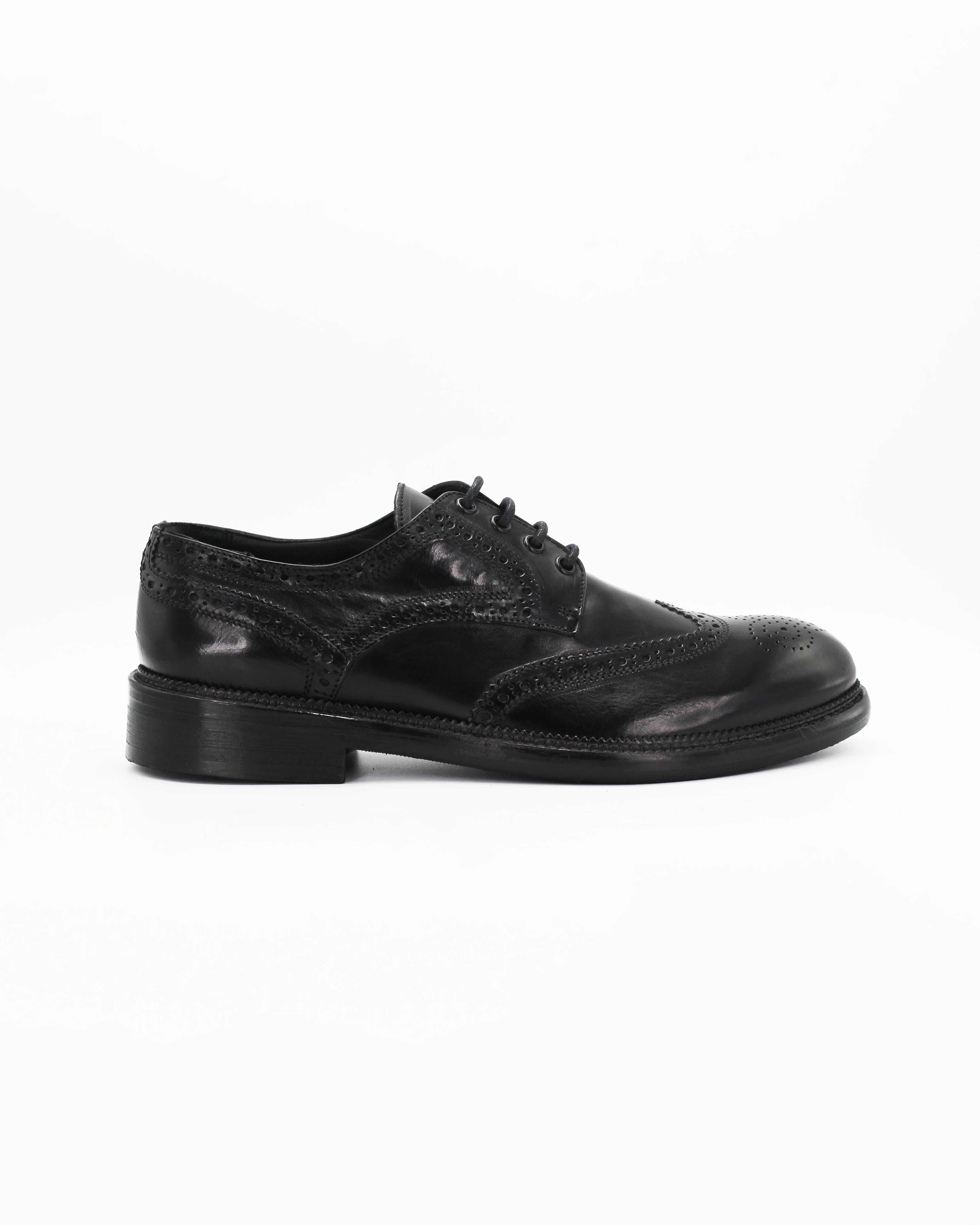 Men's Chunky Derby Shoe in Leather Black