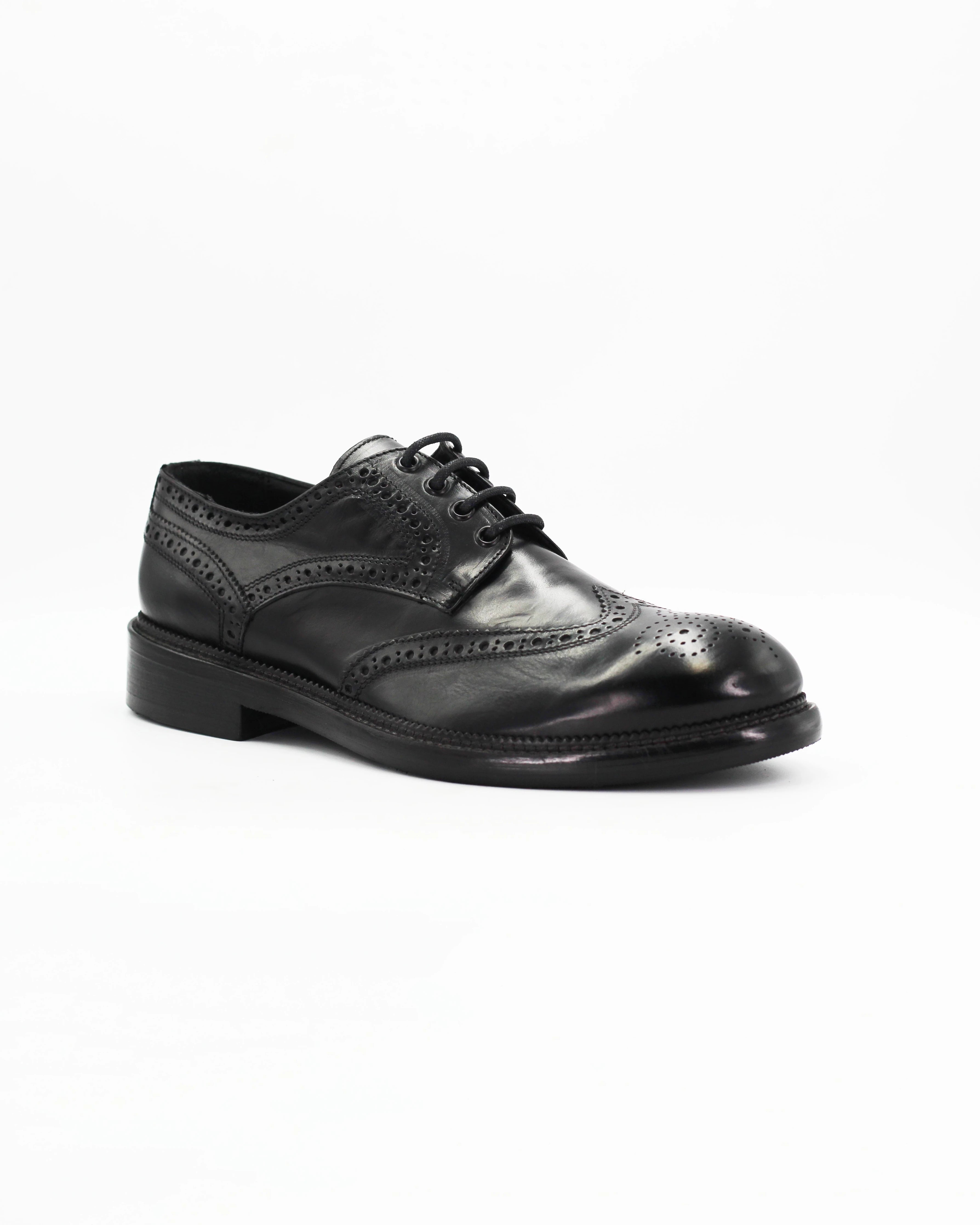 Men's Chunky Derby Shoe in Leather Black