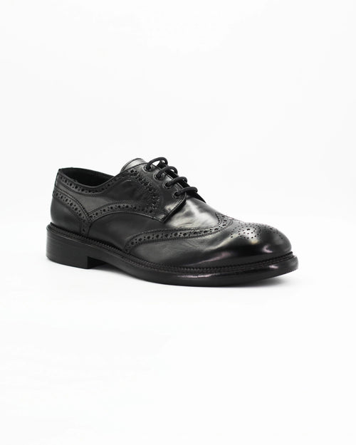 Men's Chunky Derby Shoe in Leather Black