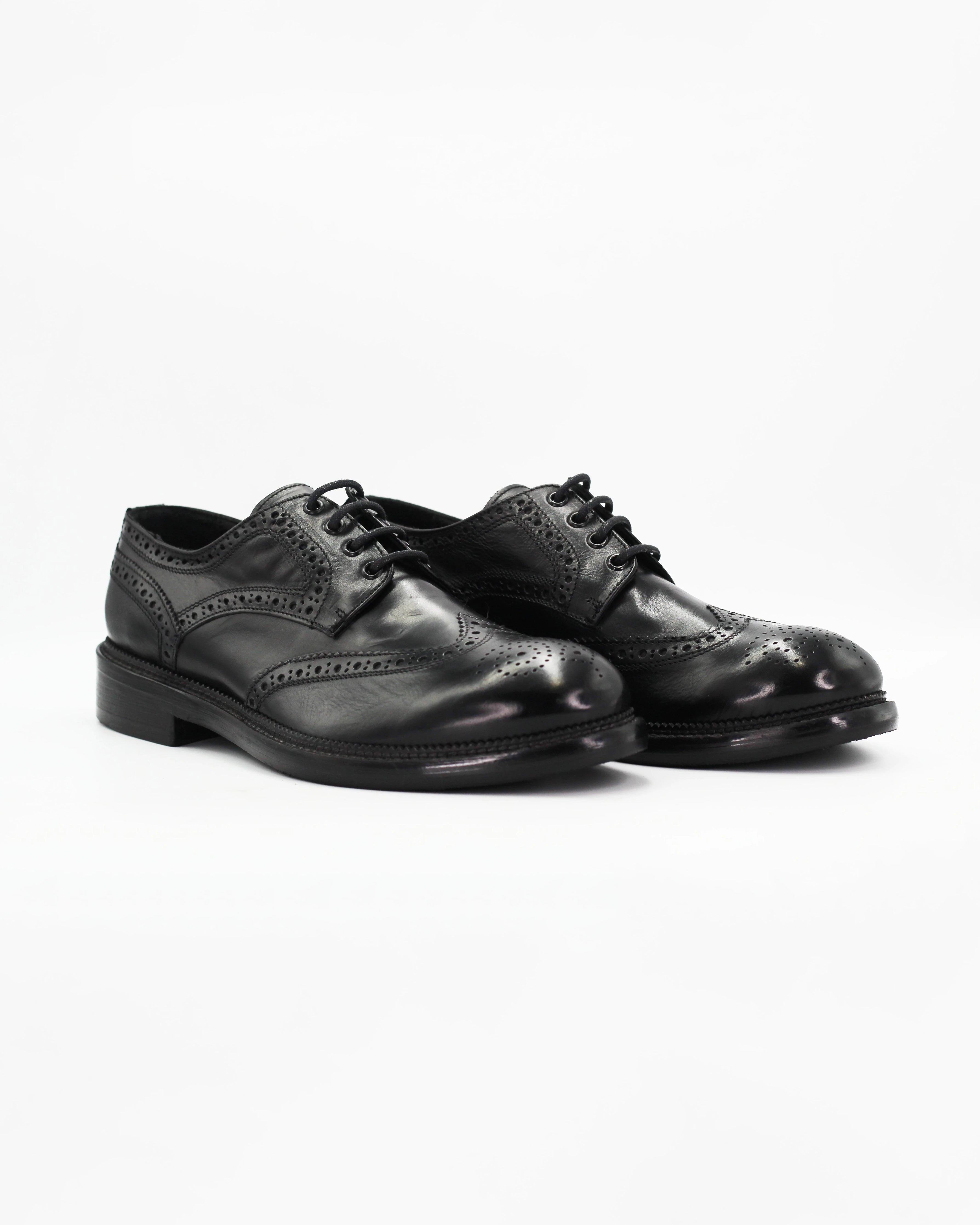Men's Chunky Derby Shoe in Leather Black