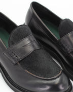 Women's Fur Loafer in Leather Nero