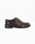Men's Brogue Derby Shoe in Leather Dark Brown