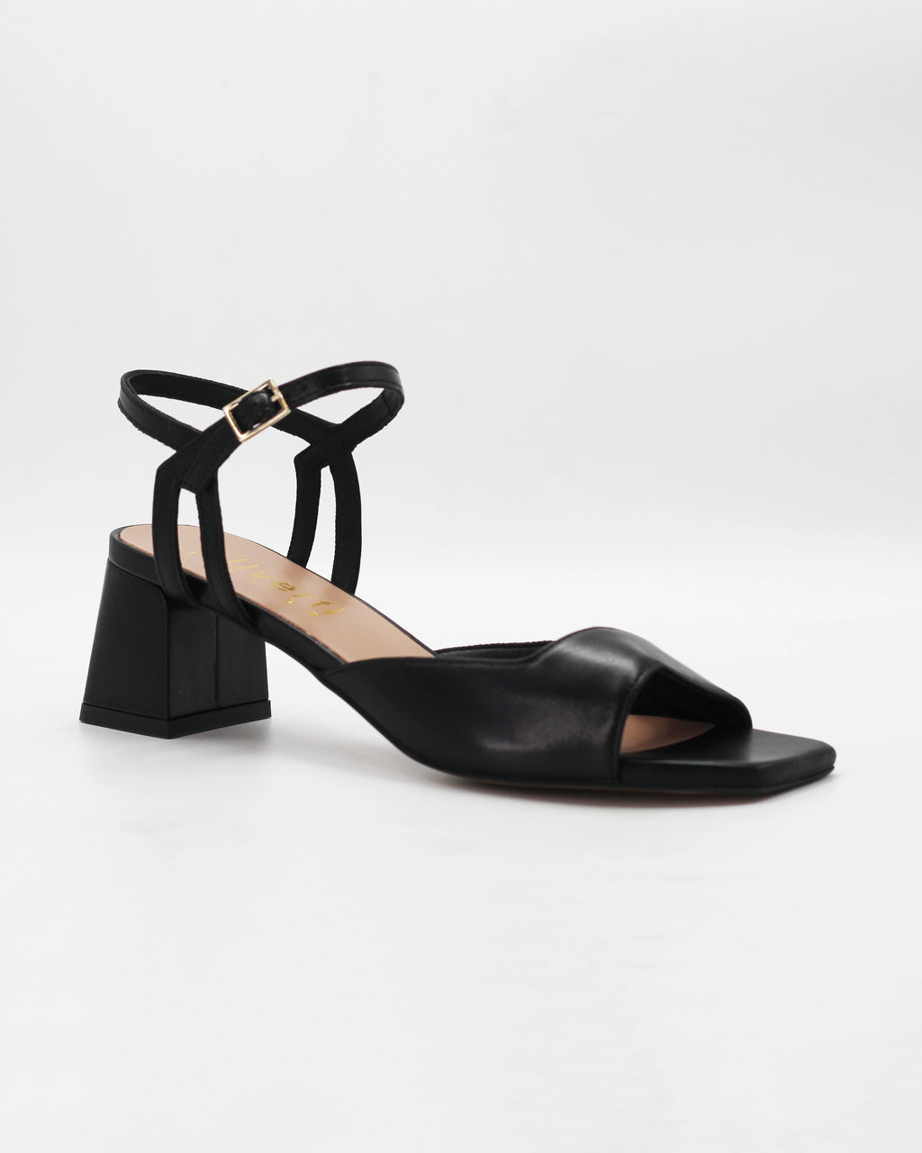 Shop the OPERA11 block heel sandal in black calf leather. Italian-made with an adjustable ankle strap and durable rubber sole. Effortless everyday elegance.