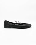 Elegant black ballerina pumps in Nero calf leather with a delicate lace-up bow. Handcrafted in Italy with a durable rubber sole. Timeless everyday luxury.