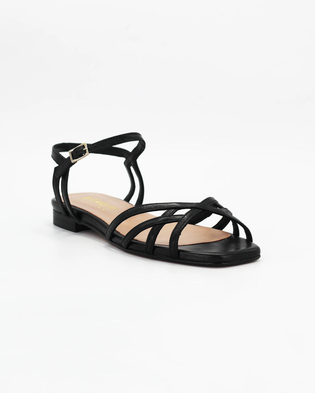 Women's Woven Sandal in Leather Nero | PATTY14