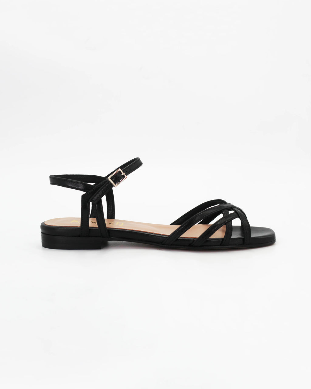 Women's Woven Sandal in Leather Nero | PATTY14