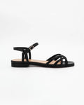 Women's Woven Sandal in Leather Nero | PATTY14