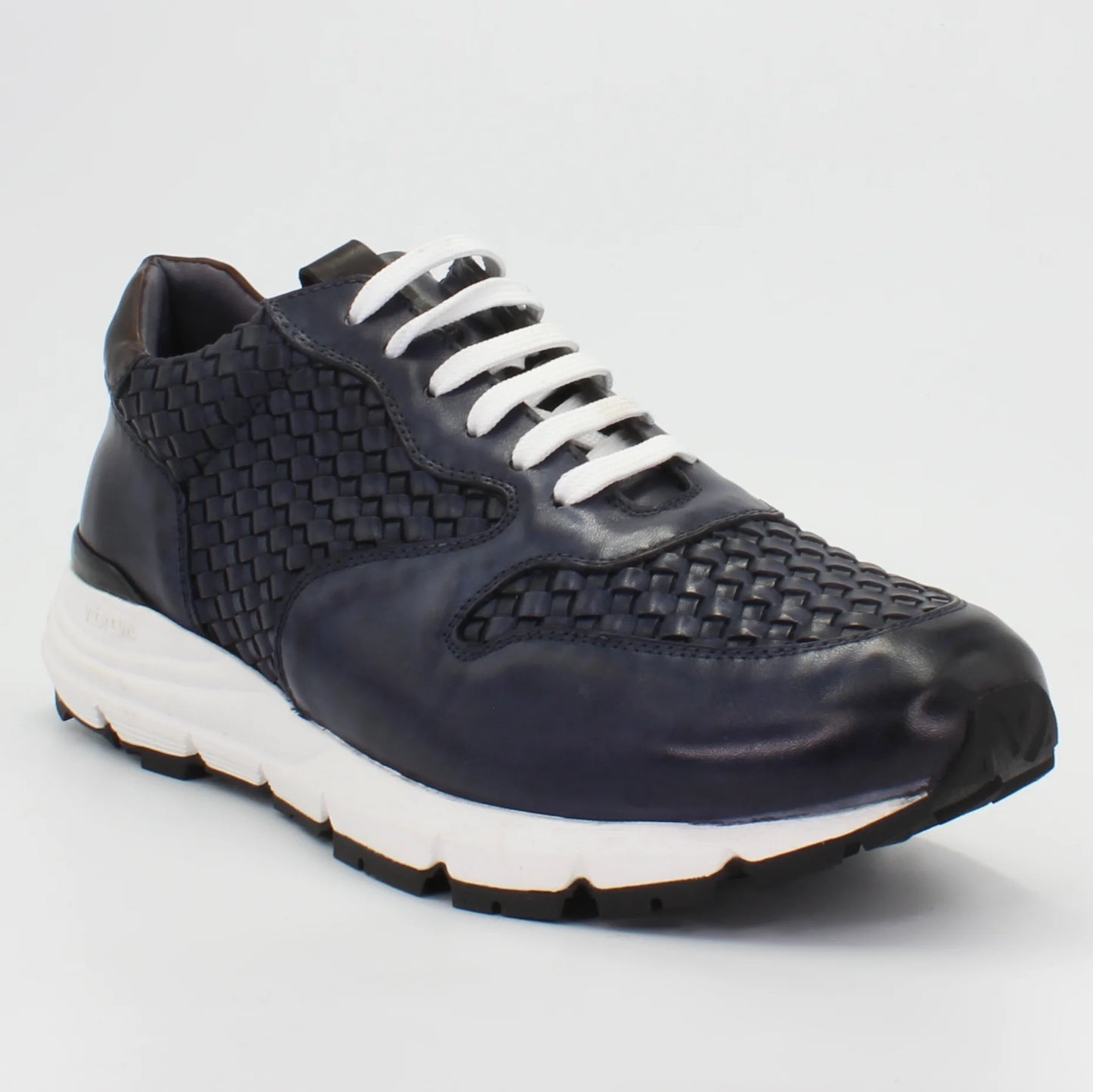 Shop Handmade Italian Leather woven sneaker in navy blue (BRU11375) or browse our range of hand-made Italian shoes for men in leather or suede in-store at Aliverti Cape Town, or shop online. We deliver in South Africa & offer multiple payment plans as well as accept multiple safe & secure payment methods.