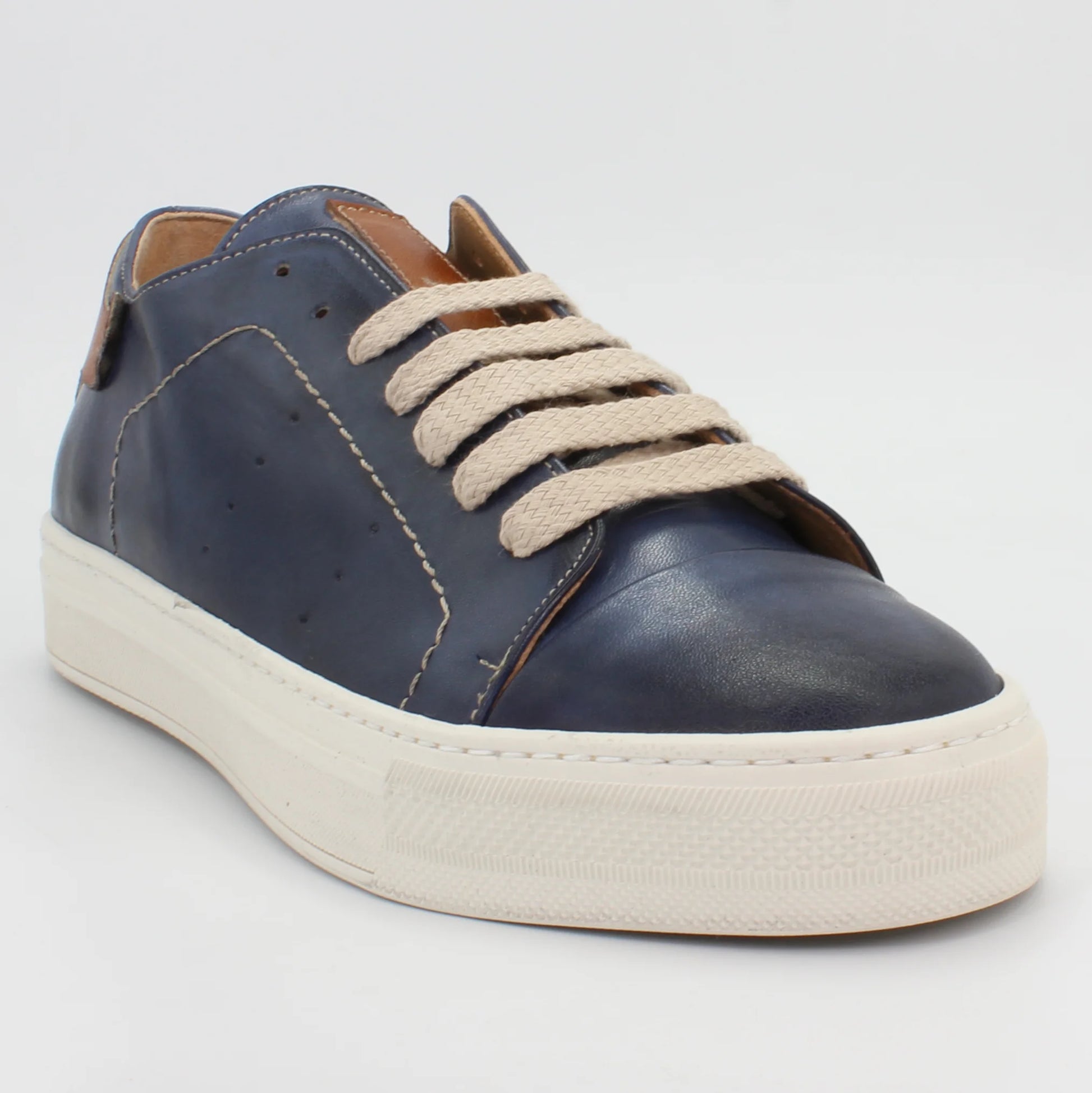 Shop Handmade Italian Leather sneaker in blue (GRWILM-3) or browse our range of hand-made Italian shoes for men in leather or suede in-store at Aliverti Cape Town, or shop online. We deliver in South Africa & offer multiple payment plans as well as accept multiple safe & secure payment methods.