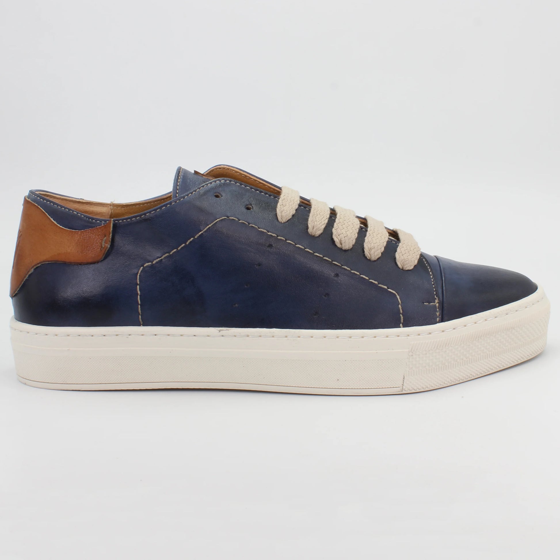 Womens navy 2025 blue leather sneakers