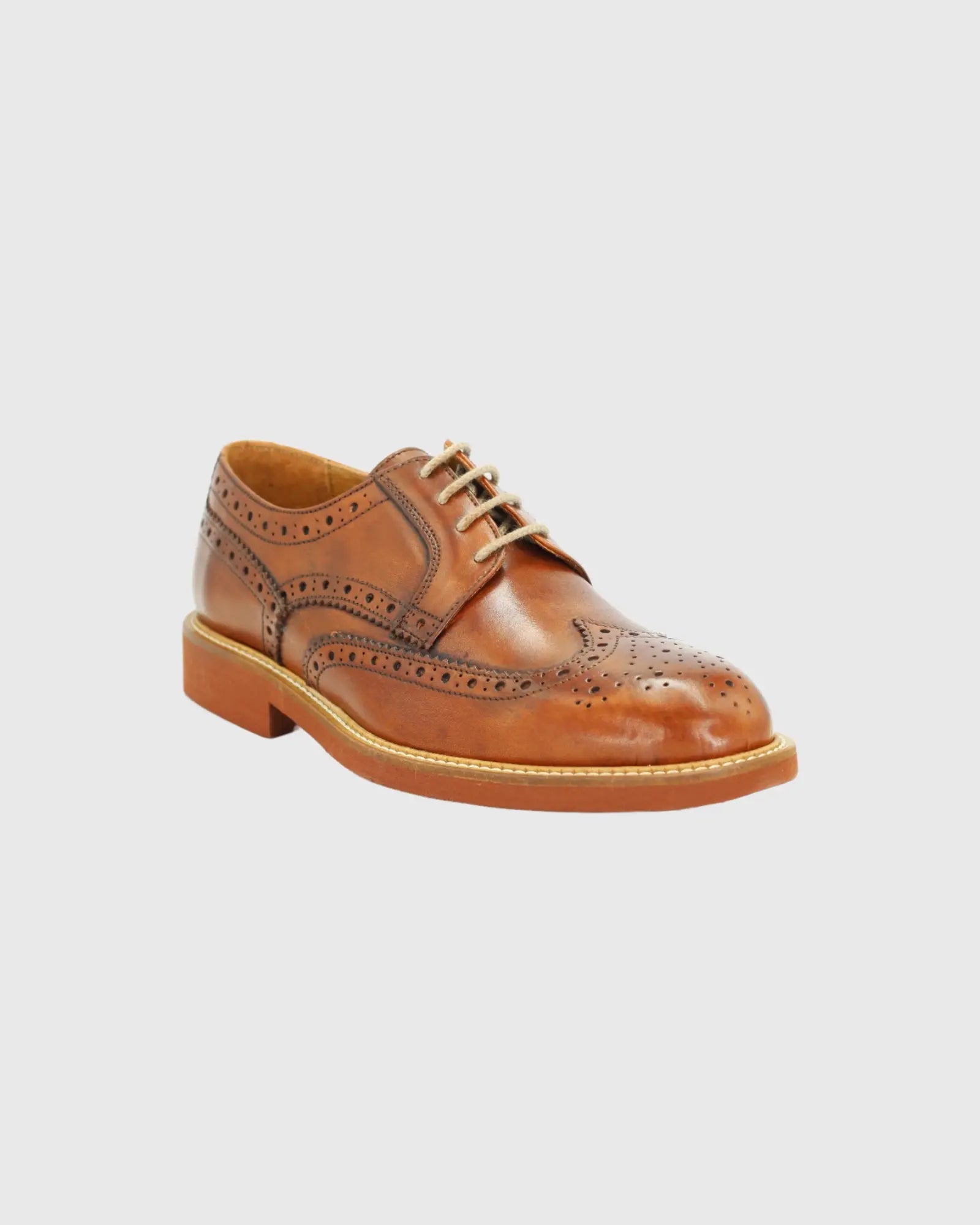 Men's Derby Brogue in Leather Cuoio (GRU1007D)