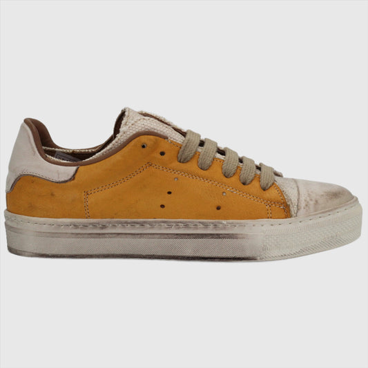 Shop Handmade Italian Leather  sneaker in mustard (GRD700/9) or browse our range of hand-made Italian shoes in leather or suede in-store at Aliverti Cape Town, or shop online. We deliver in South Africa & offer multiple payment plans as well as accept multiple safe & secure payment methods.