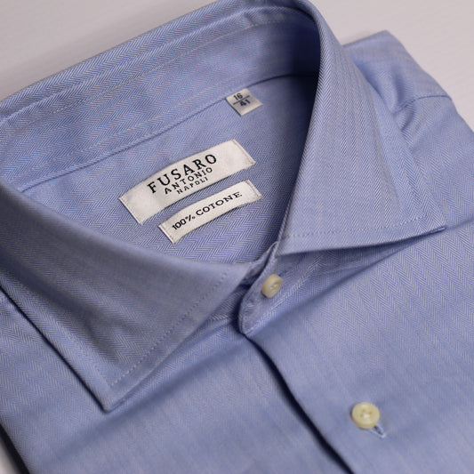 Fusaro Antonio men's shirt in herringbone (CA22018VAR2)