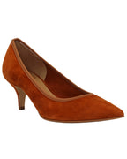 Women's Suede Leather Court Heel in Caramel (CR543)