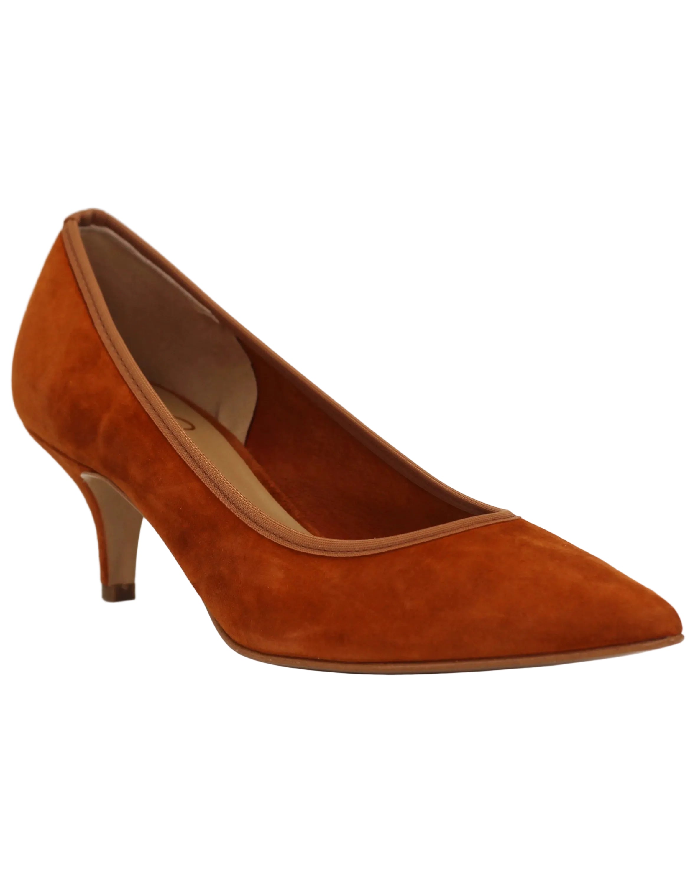 Women's Suede Leather Court Heel in Caramel (CR543)