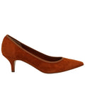 Women's Suede Leather Court Heel in Caramel (CR543)