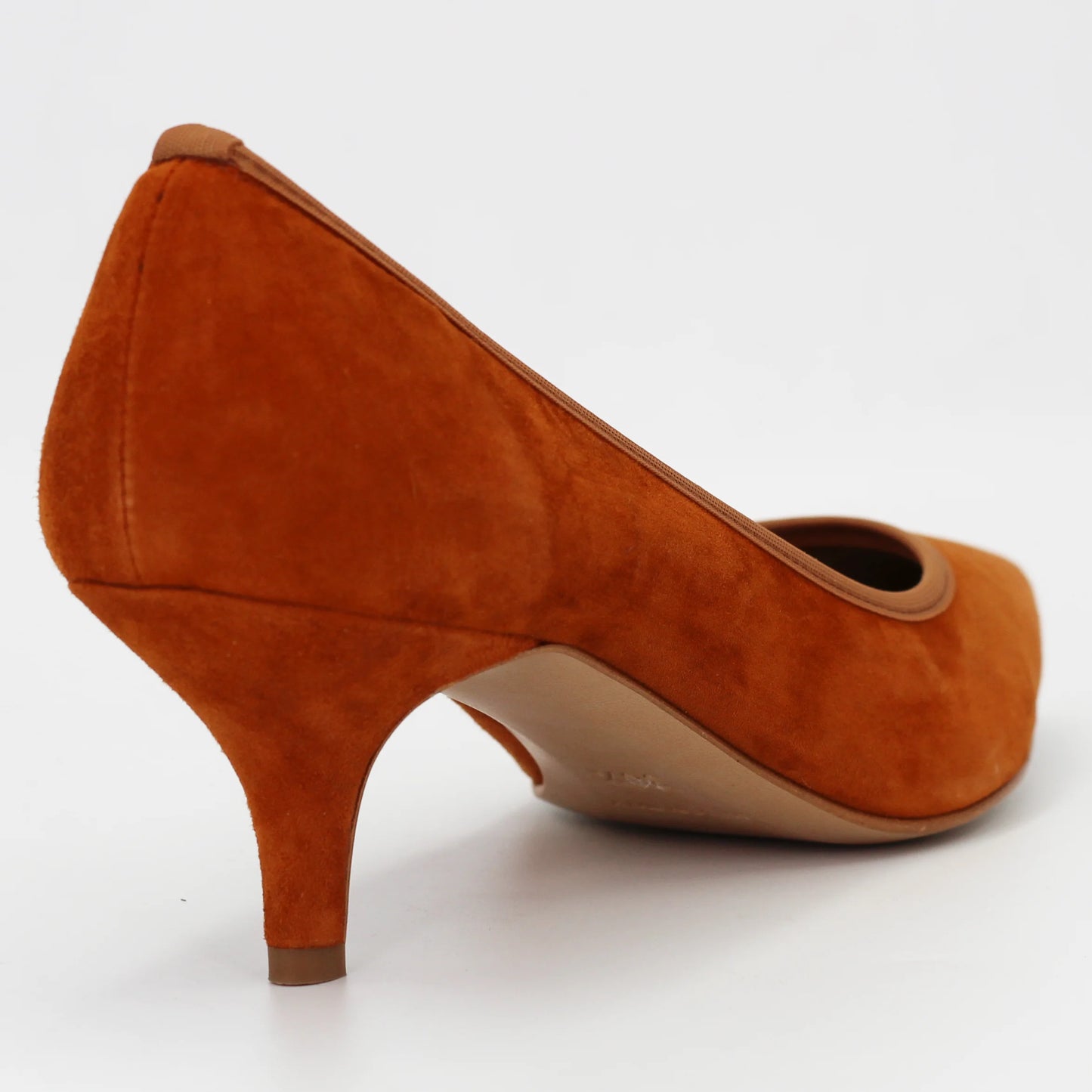 Ladies Genuine Suede Leather Classic Court Heel in Caramel by Aliverti (CR543)