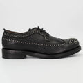 Women's Derby Brogue with Studs in Calf Leather in Nero Black (JPD0828/7)