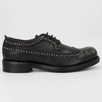 Women's Derby Brogue with Studs in Calf Leather in Nero Black (JPD0828/7)