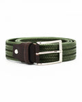 Men's Cuoieria Fiorentina Woven Italian Leather Belt in Verde (CI0DGEL00G000)