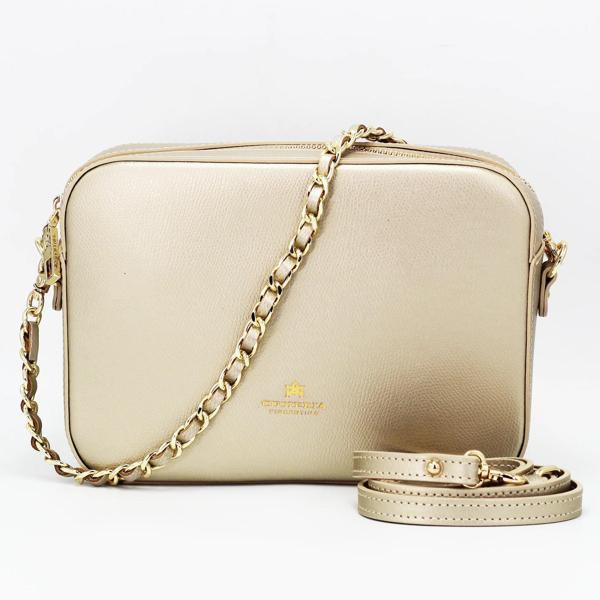 Shop Women's Italian-made Cuoieria Fiorentina Italian leather small camera handbag in oro (B000005538420) or browse our range of hand-made Italian handbags for women in-store at Aliverti Cape Town, or shop online. 

We deliver in South Africa & offer multiple payment plans as well as accept multiple safe & secure payment methods.