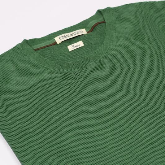 Shop Fusaro Antonio cotton crewneck jersey in verde (MA24002-004-03) or browse our range of men's Italian clothing and shoes in leather in-store at Aliverti Cape Town, or shop online. We deliver in South Africa & offer multiple payment plans as well as accept multiple safe & secure payment methods.