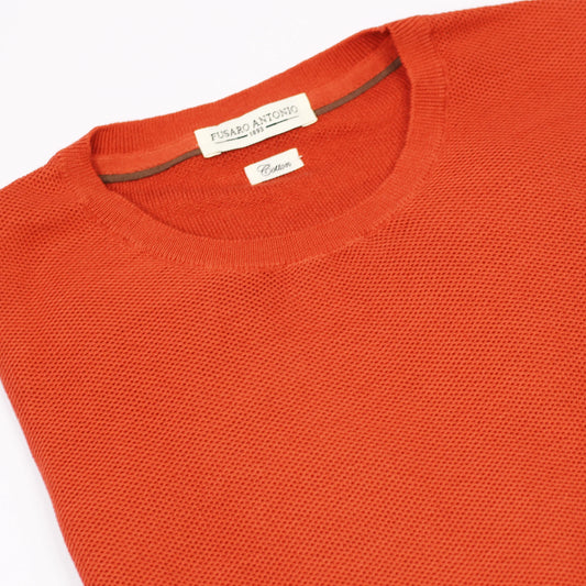 Shop Fusaro Antonio cotton crewneck jersey in rust (MA24002-004-03)  or browse our range of men's Italian clothing and shoes in leather in-store at Aliverti Cape Town, or shop online. We deliver in South Africa & offer multiple payment plans as well as accept multiple safe & secure payment methods.