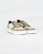 Men's Sneaker in Leather Naturale Cuoio and Blu (GRUHEND-01 -932)