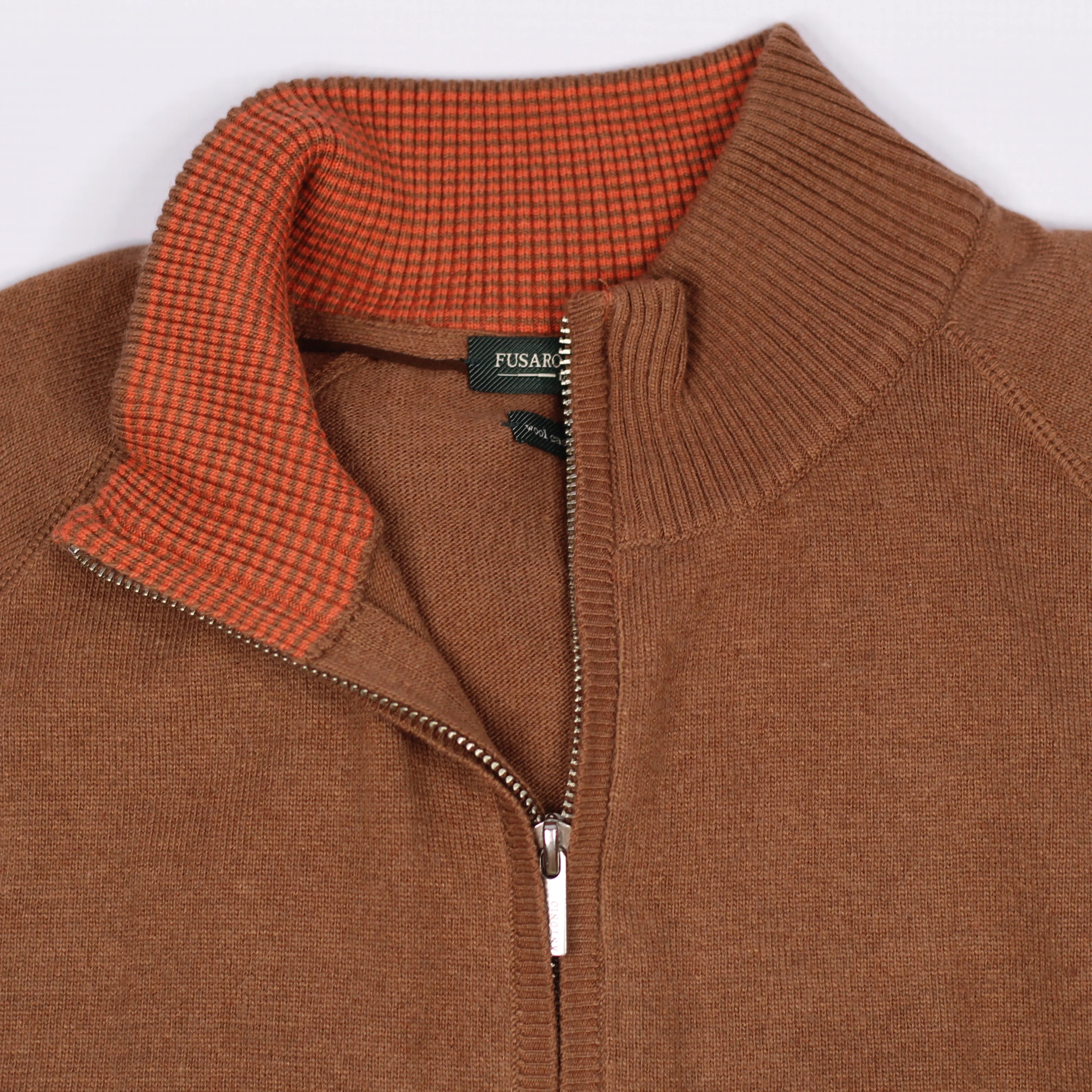 Shop Fusaro Antonio men's wool, cashmere zip up cardigan in tabacco (MA25002-008-05) or browse our range of men's Italian clothing and shoes in leather in-store at Aliverti Cape Town, or shop online. We deliver in South Africa & offer multiple payment plans as well as accept multiple safe & secure payment methods.