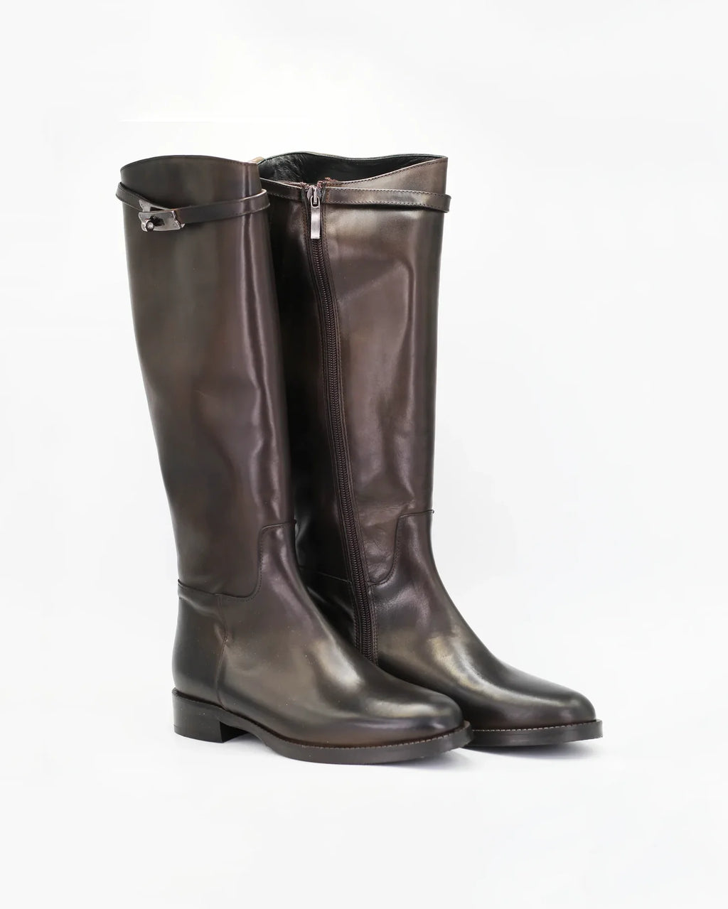 Shop our Women's equestrian boot with clasp in testa di moro (GC2048) or browse our range of men's Italian clothing and shoes in leather in-store at Aliverti Cape Town, or shop online. We deliver in South Africa & offer multiple payment plans as well as accept multiple safe & secure payment methods.
