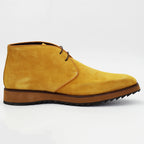 Shop Men's square toe chukka boot in calf leather suede yellow (D471) or browse our range of men's Italian clothing and shoes in leather in-store at Aliverti Cape Town, or shop online. We deliver in South Africa & offer multiple payment plans as well as accept multiple safe & secure payment methods.