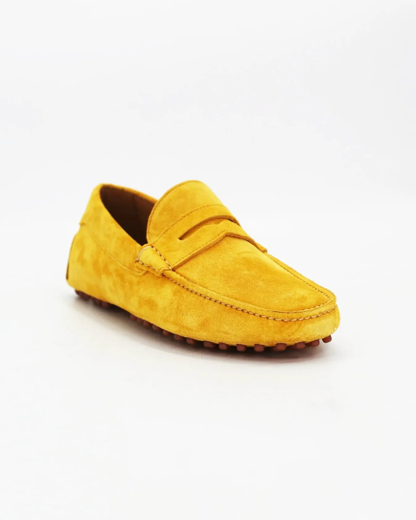 Men's Driver in Calf Leather Suede Orange Yellow (CONU0460002)