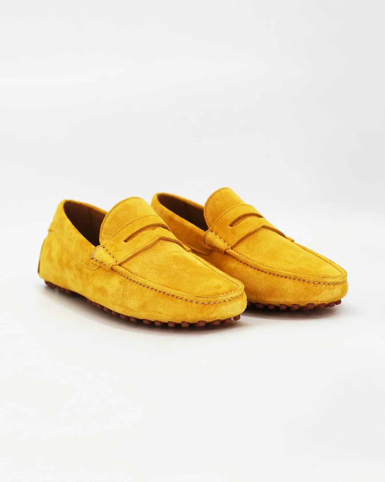 Men's Driver in Calf Leather Suede Orange Yellow (CONU0460002)