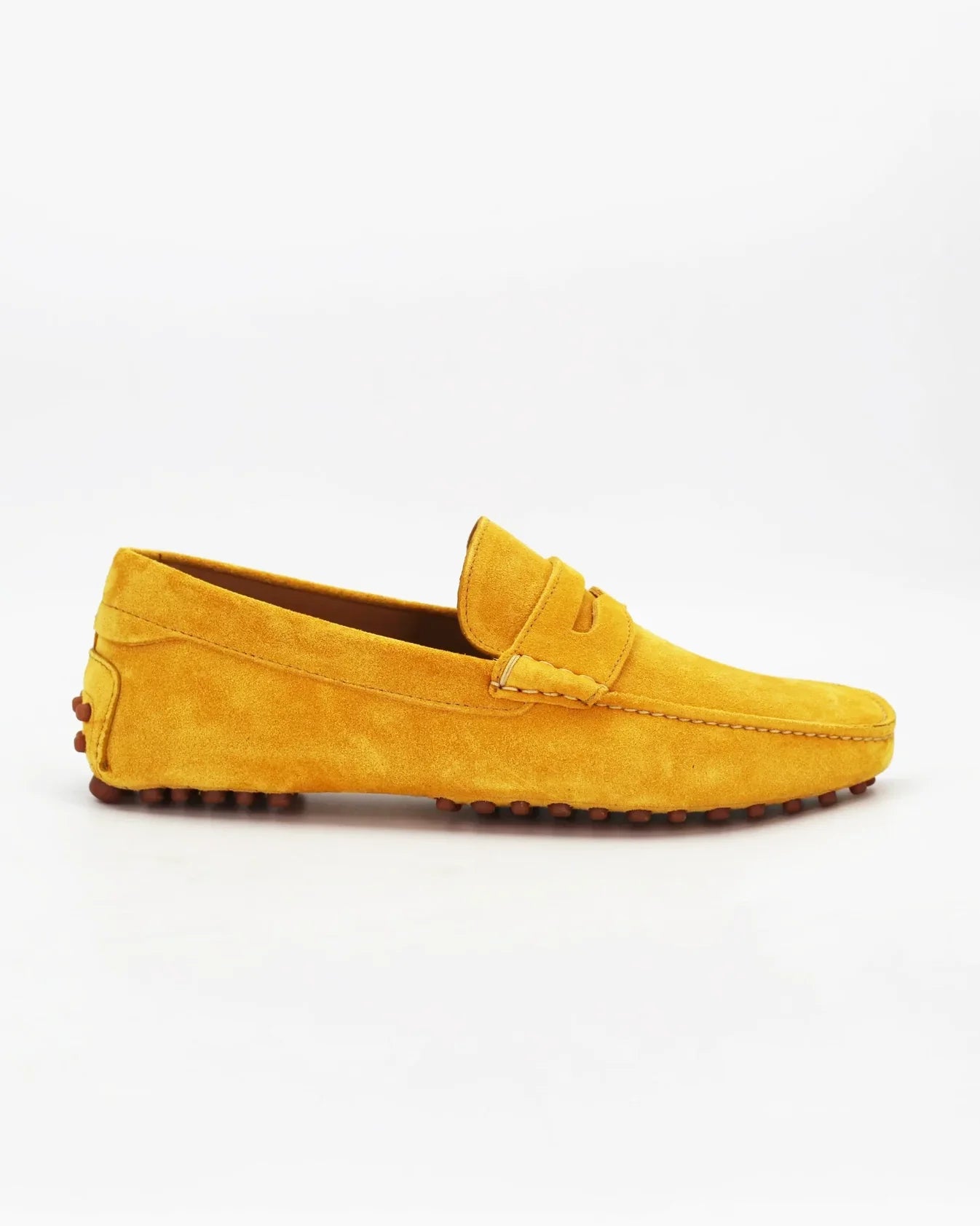 Men's Driver in Calf Leather Suede Orange Yellow (CONU0460002)