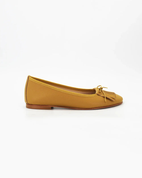 Shop Handmade Women's Ballerina Pump with Fringe in Calf Leather Giallo  or browse our range of hand-made Italian shoes in leather or suede in-store at Aliverti Cape Town, or shop online. We deliver in South Africa & offer multiple payment plans as well as accept multiple safe & secure payment methods.