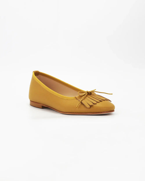 Shop Handmade Women's Ballerina Pump with Fringe in Calf Leather Giallo  or browse our range of hand-made Italian shoes in leather or suede in-store at Aliverti Cape Town, or shop online. We deliver in South Africa & offer multiple payment plans as well as accept multiple safe & secure payment methods.