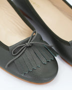 Shop Handmade Women's Ballerina Pump with Fringe in Calf Leather Militare or browse our range of hand-made Italian shoes in leather or suede in-store at Aliverti Cape Town, or shop online. We deliver in South Africa & offer multiple payment plans as well as accept multiple safe & secure payment methods.