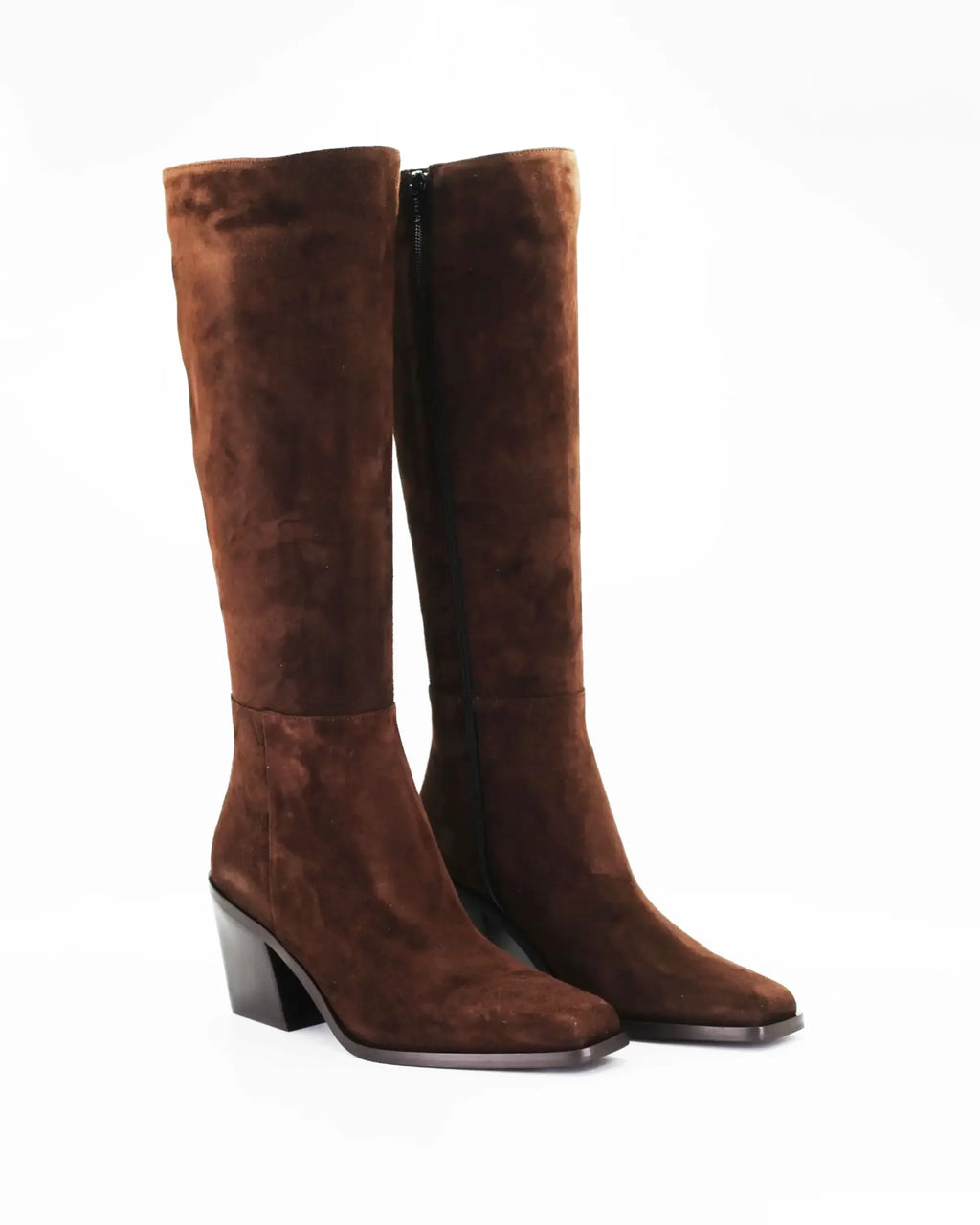 Shop Handmade Italian Leather Women's Block Heel  Boot in Calf Leather Suede Brown (MANEL5) or browse our range of hand-made Italian shoes in leather or suede in-store at Aliverti Cape Town, or shop online. We deliver in South Africa & offer multiple payment plans as well as accept multiple safe & secure payment methods.