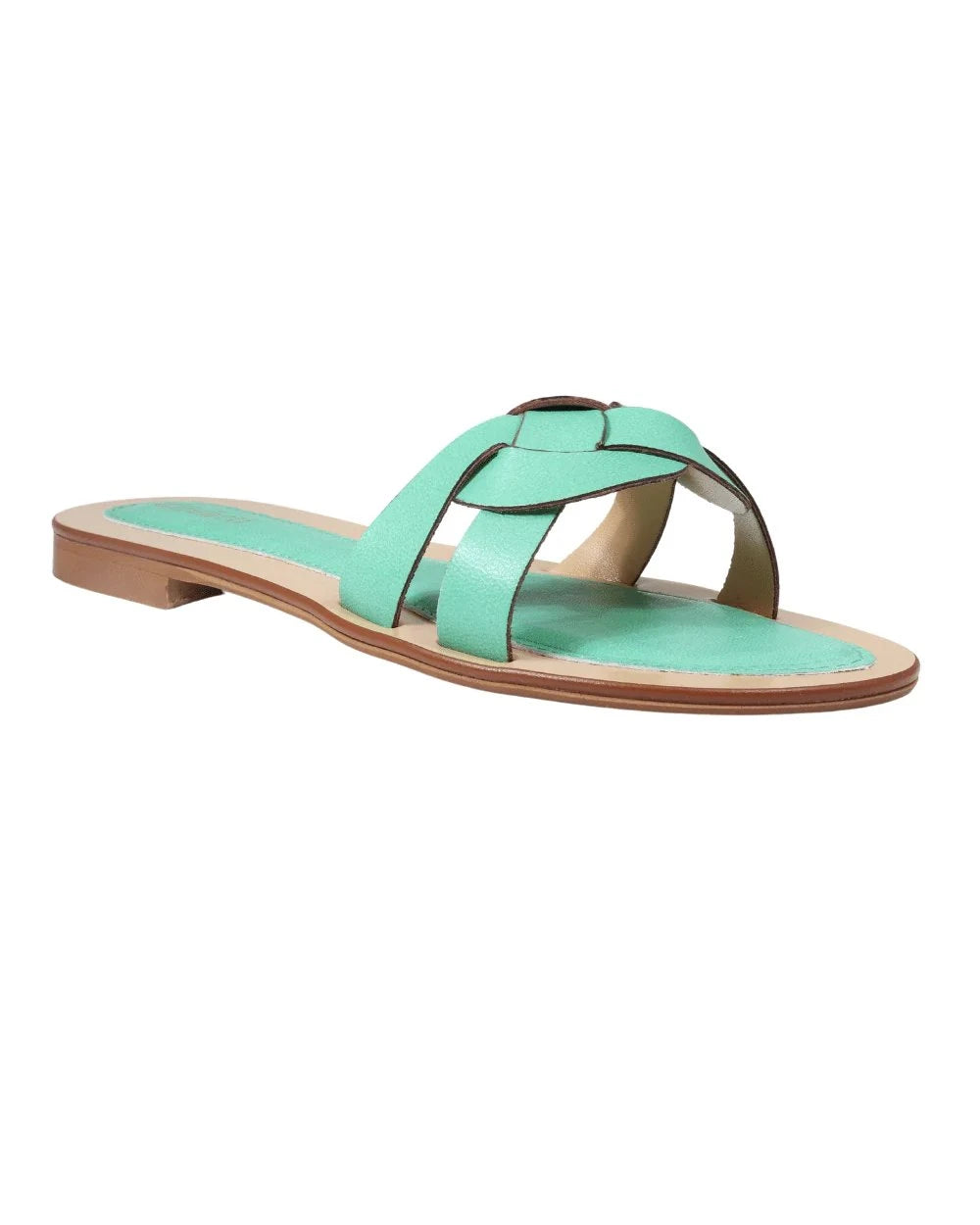 Ladies genuine leather Italian summer sandals in verde/ mint made in Italy exclusively for Aliverti (LO2112MIN)