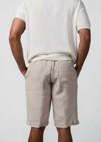 Beige linen shorts, relaxed fit summer style – Fiftieth shorts, Aliverti