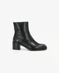 Women's Block Heel Ankle Boot in Calf Leather Nero