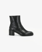 Women's Block Heel Ankle Boot in Calf Leather Nero